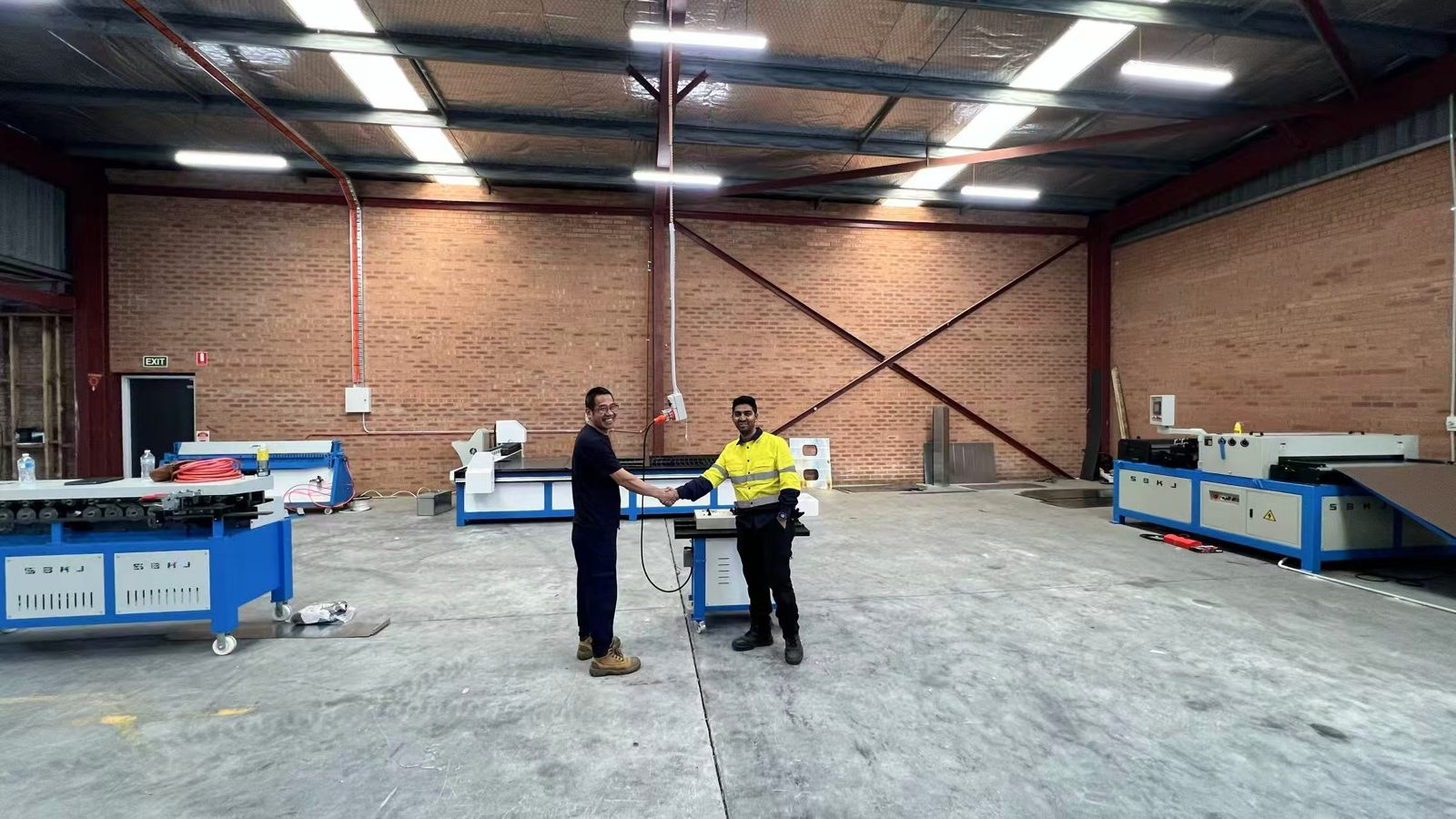 The Airtemp Canberra workshop floor with the new duct machines during commissioning