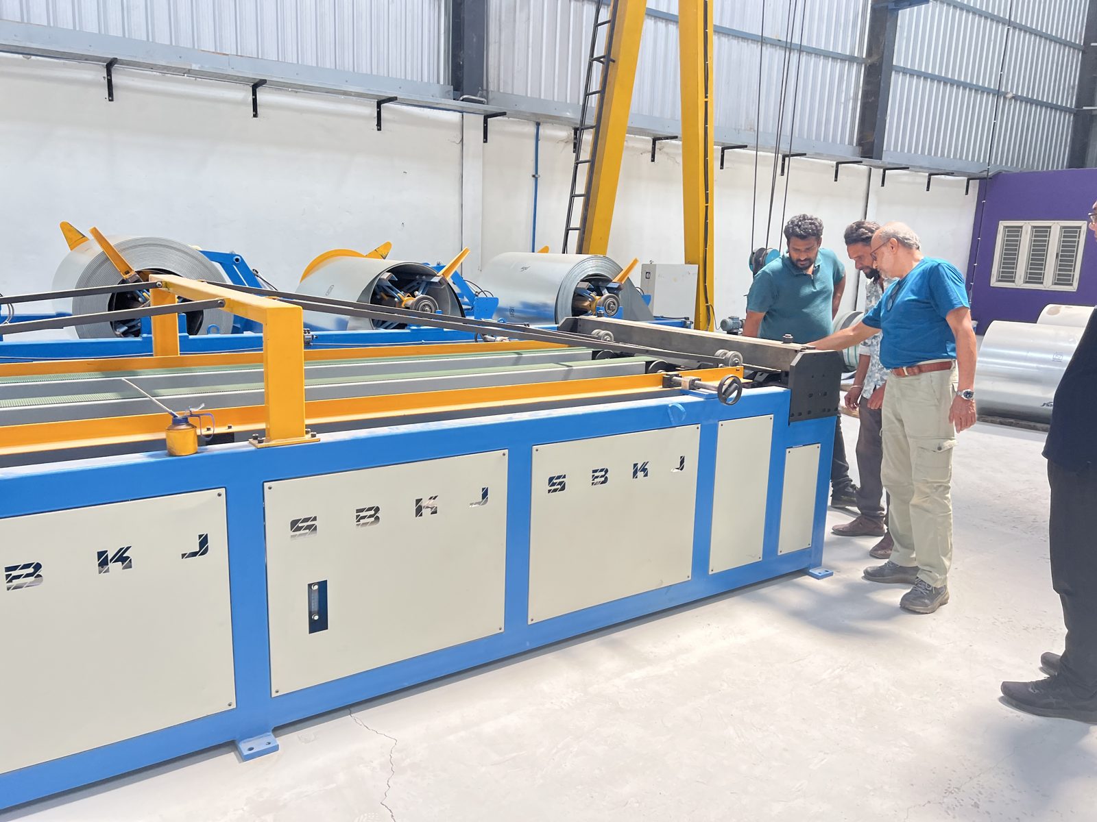 Auto duct line handover at an Indian duct fabrication shop